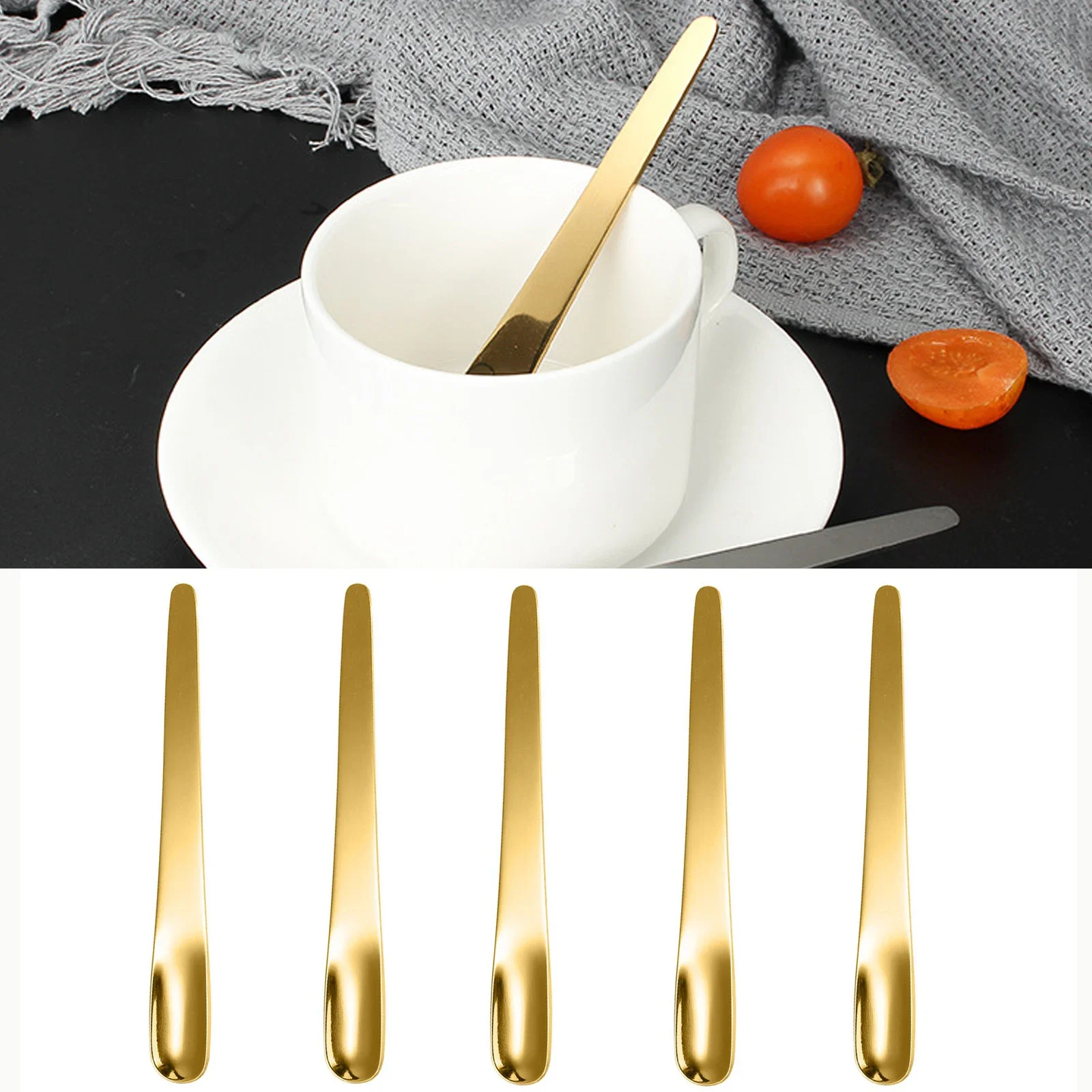 Kitchen Appliances Electronics - 5PCS Coffee Spoon Stainless Steel Flat