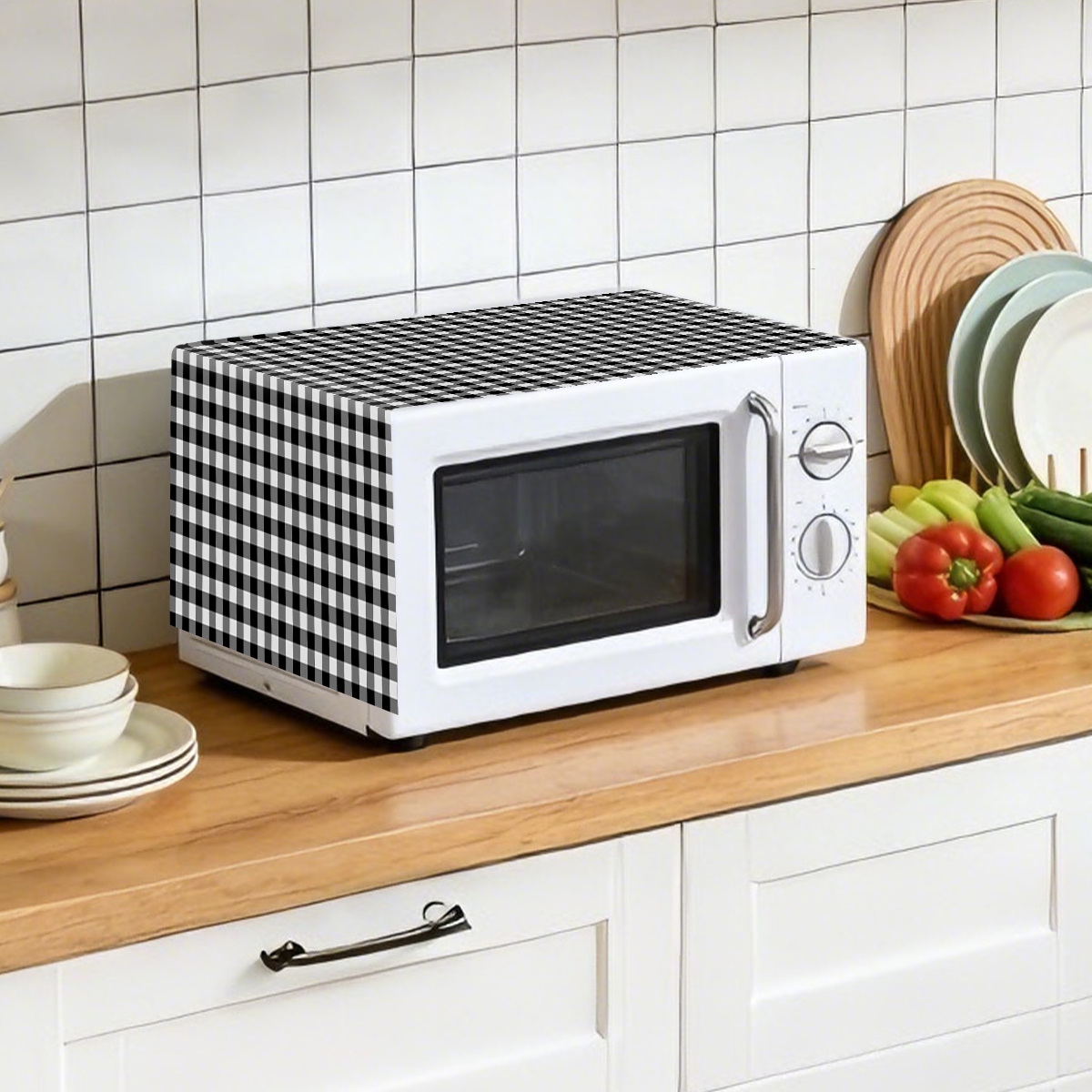 Black White Plaid Microwave Ov - огляд і ціна Kitchen Appliances Japan