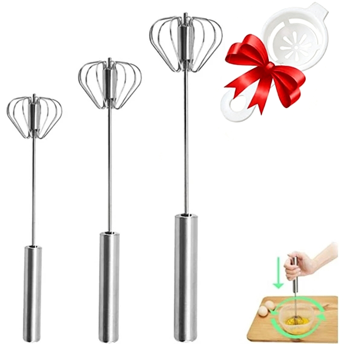 1/3pcs Stainless Steel Egg Bea - огляд і ціна Kitchen Appliances Electronics